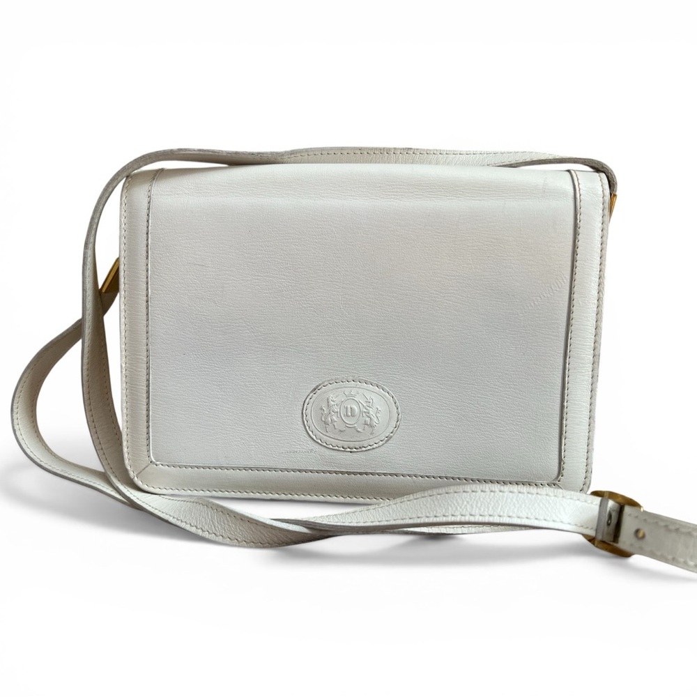 Didier Lamarthe Paris Vintage White Structured Genuine Leather Crossbody Bag